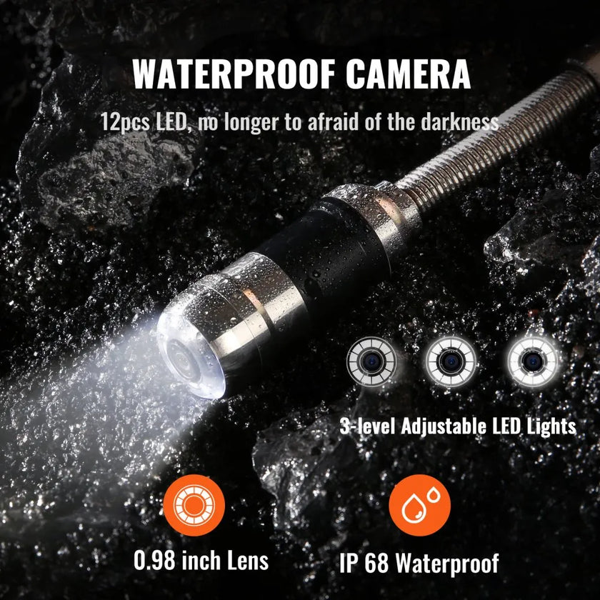 VEVOR Sewer Camera with 512Hz Locator,100 ft/30 m, 7