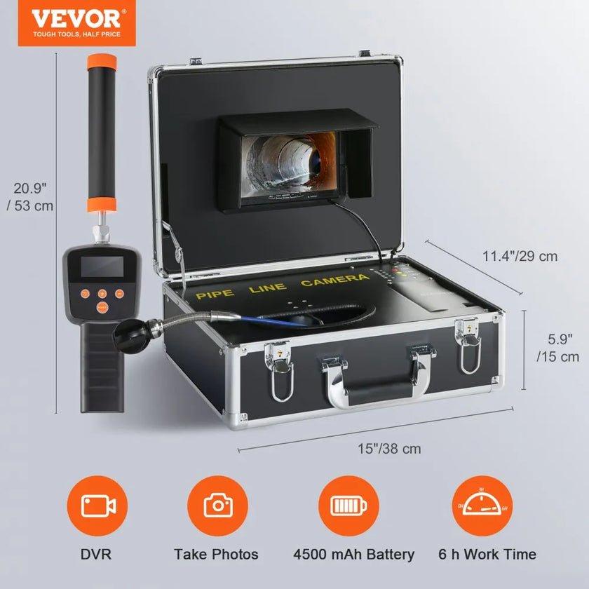 VEVOR Sewer Camera with 512Hz Locator,100 ft/30 m, 7