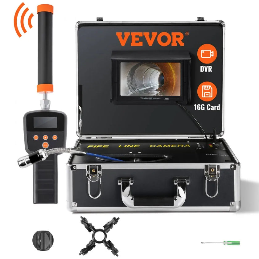 VEVOR Sewer Camera with 512Hz Locator,100 ft/30 m, 7