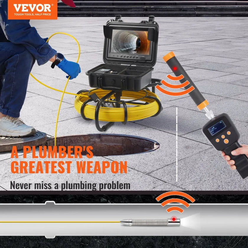VEVOR Sewer Camera with 512Hz Locator, 9