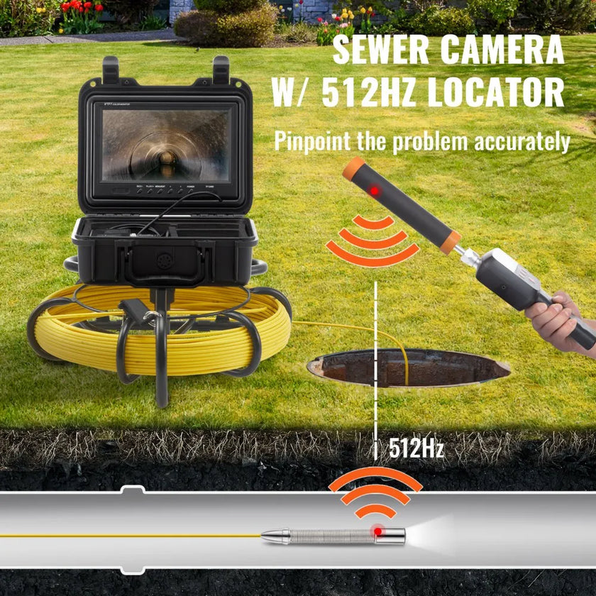 VEVOR Sewer Camera with 512Hz Locator, 9