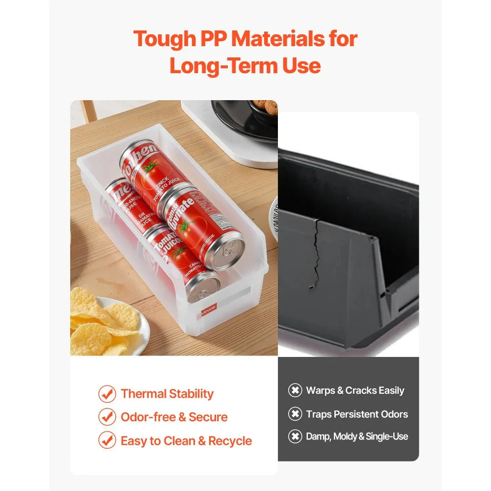 Plastic Stackable Storage Bins – 8 Pack Transparent Organizer Containers
