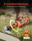 VEVOR Cordless Chainsaw Sharpener, 5-Speed Adjustable Electric Saw Chain Sharpener 5000-30000 RPM, Rechargeable Handheld Chainsaw Sharpening Tool with 4 Sharpening Heads & Angle Guide Attachment