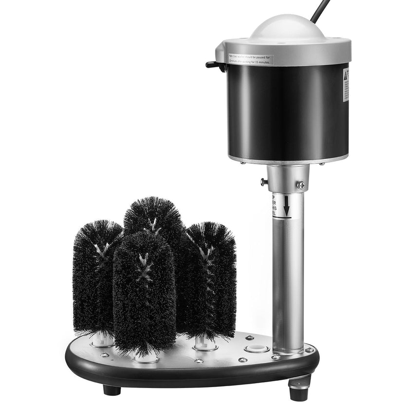VEVOR Electric Glass Washer 5-Brush Bar Glass Cleaner 600 Cups/H for Wine Glass