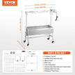VEVOR Roaster Spit Rotisserie BBQ Grill Pig Lamb Chicken Roaster 42W 135 lbs