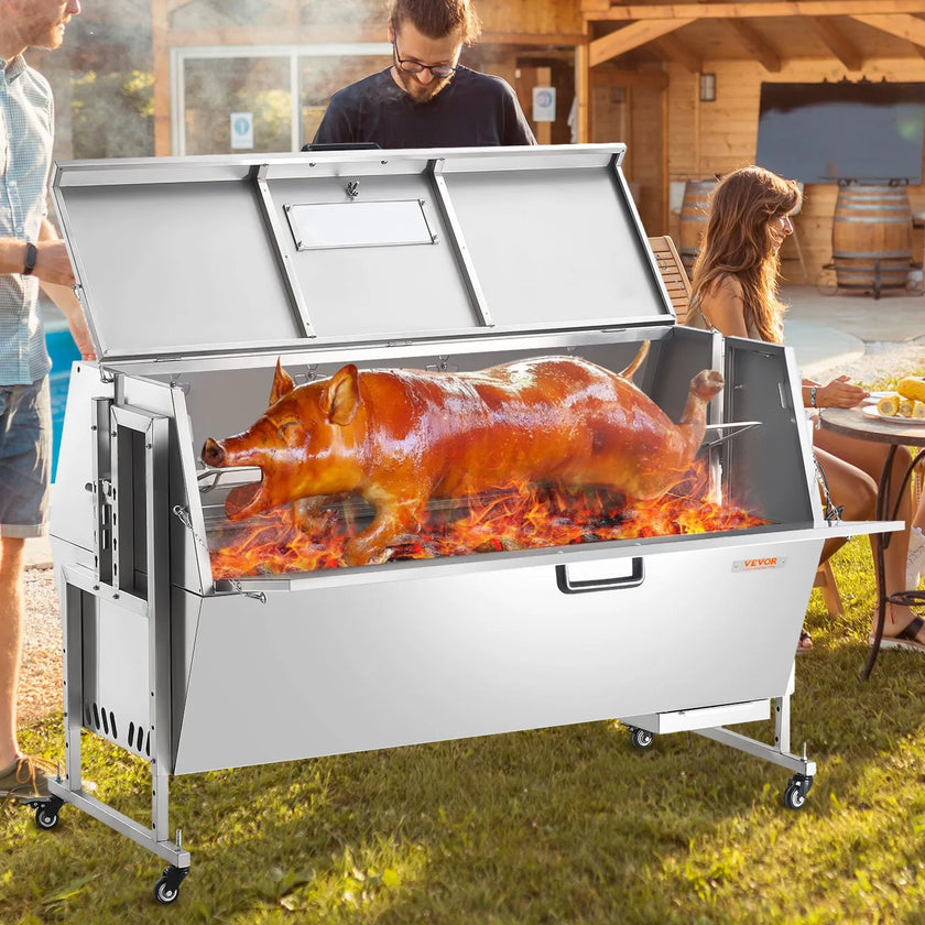 VEVOR Roaster Spit Rotisserie BBQ Grill Pig Lamb Chicken Roaster 60W 286 LBS