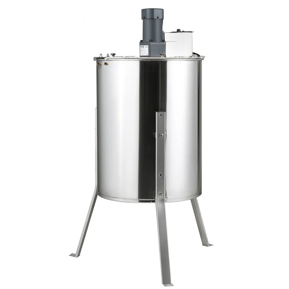 VEVOR Electric Honey Extractor, 4/8 Frames Honey Spinner Extractor, Stainless Steel Beekeeping Extraction, Honeycomb Drum Spinner with Lid, Apiary Centrifuge Equipment with Height Adjustable Stand