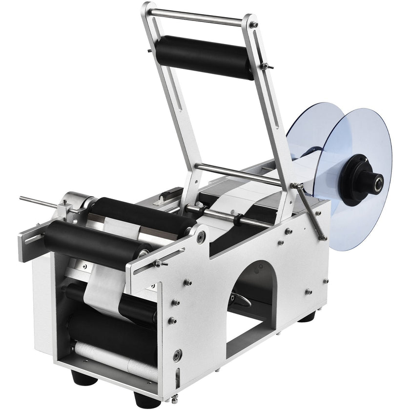 VEVOR Semi-Automatic Round Labeling Machine, 20-50pcs/min, Electric Bottle Label Applicator for Round Bottles, Round Bottle Labeler Suitable for Bottle Diameter 0.78-4.72 inches (with Pressing Bar)