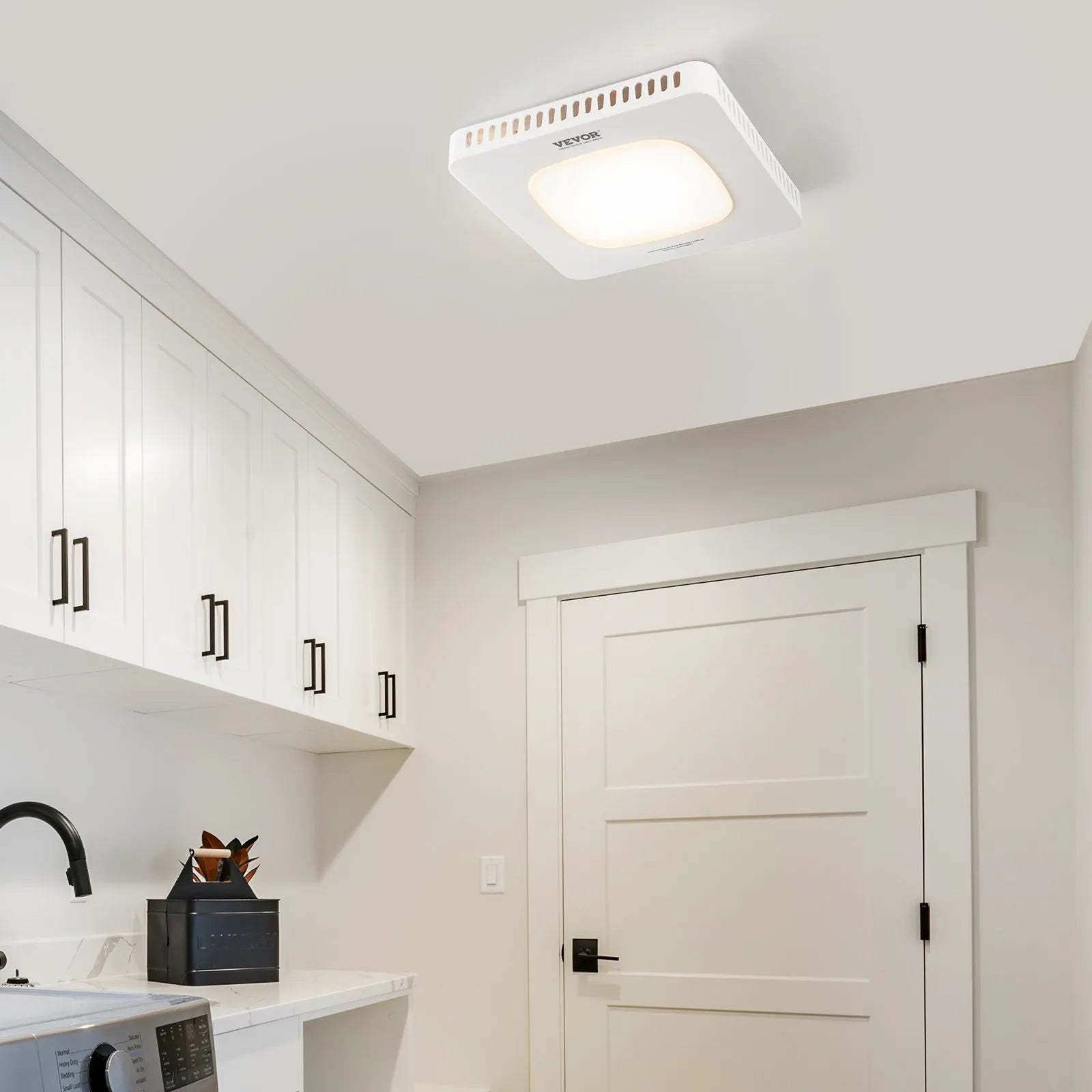 VEVOR Bathroom Exhaust Fan, 110 CFM High-Efficiency Ventilation, 1.5sones Low Noise Operation All-Copper Motor, Energy-Saving Bathroom Ceiling Fan, No Need For Attic Access, For Various Ceilings