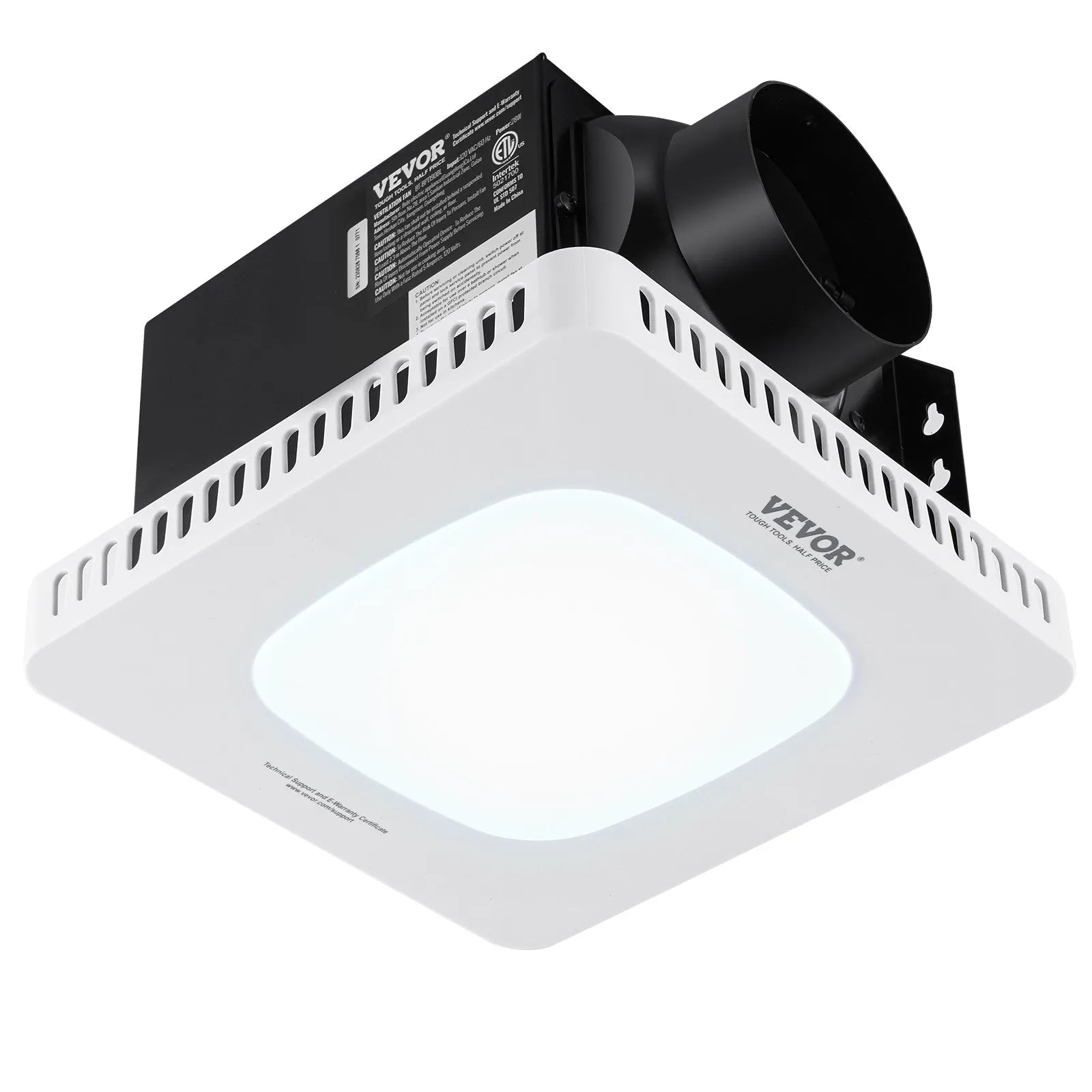 VEVOR Bathroom Exhaust Fan, 110 CFM High-Efficiency Ventilation, 1.5sones Low Noise Operation All-Copper Motor, Energy-Saving Bathroom Ceiling Fan, No Need For Attic Access, For Various Ceilings