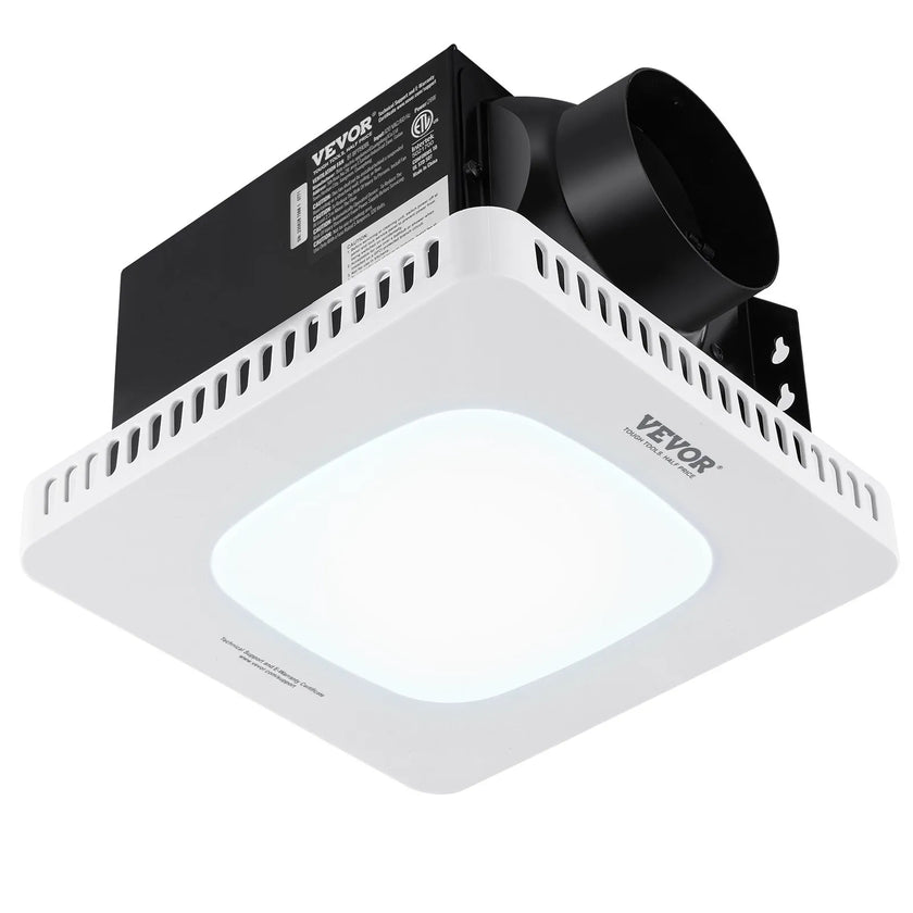 VEVOR Bathroom Exhaust Fan, 110 CFM High-Efficiency Ventilation, 1.5sones Low Noise Operation All-Copper Motor, Energy-Saving Bathroom Ceiling Fan, No Need For Attic Access, For Various Ceilings