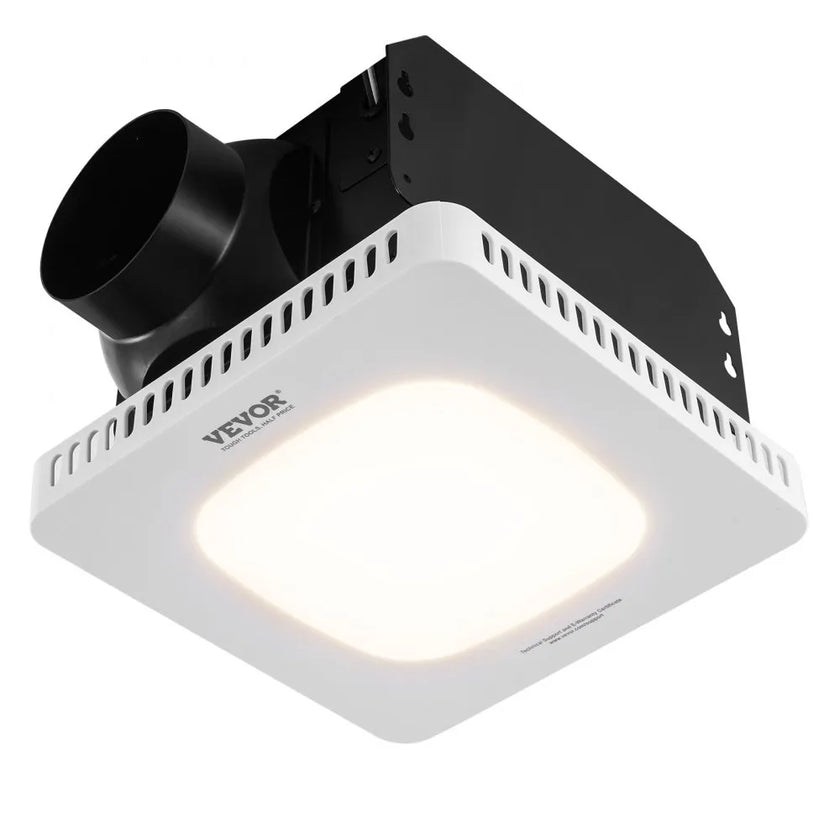 VEVOR Bathroom Exhaust Fan, 80 CFM High-Efficiency Ventilation, 1.5sones Low Noise Operation All-Copper Motor, Energy-Saving Bathroom Ceiling Fan, No Need For Attic Access, For Various Ceilings