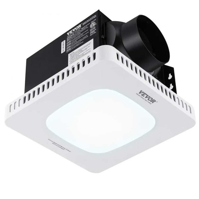 VEVOR Bathroom Exhaust Fan, 80 CFM High-Efficiency Ventilation, 1.5sones Low Noise Operation All-Copper Motor, Energy-Saving Bathroom Ceiling Fan, No Need For Attic Access, For Various Ceilings