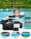 VEVOR 1.5 HP Above Ground Swimming Pool Pump Single Speed 122 GPM 3450 RPM 220V