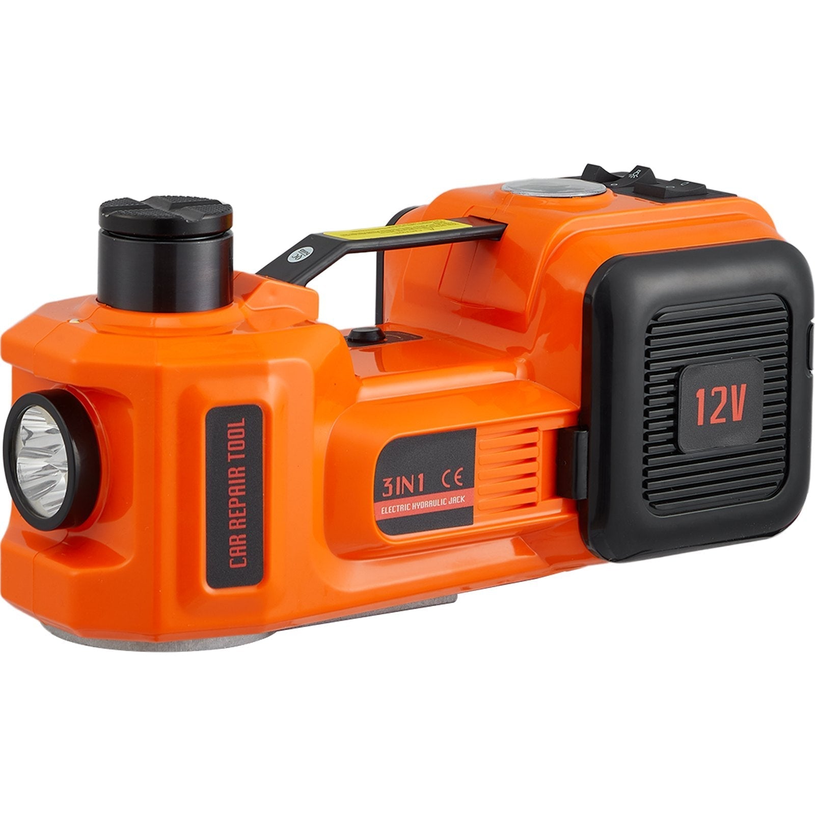 VEVOR Electric Hydraulic Car Floor Jack 5 Ton 12V w/Impact Wrench Inflator Pump