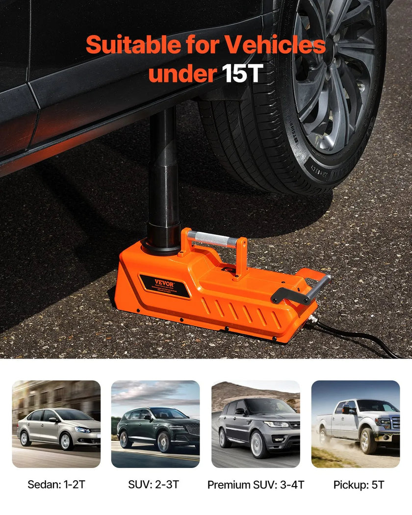 VEVOR Electric Car Jack 15 Tons /33000 lbs Portable Jack kit with LED Light