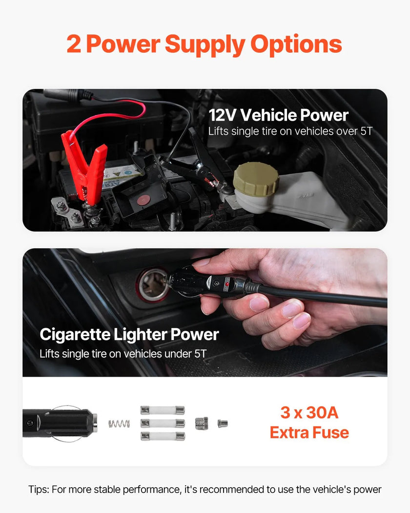 VEVOR Electric Car Jack 15 Tons /33000 lbs Portable Jack kit with LED Light