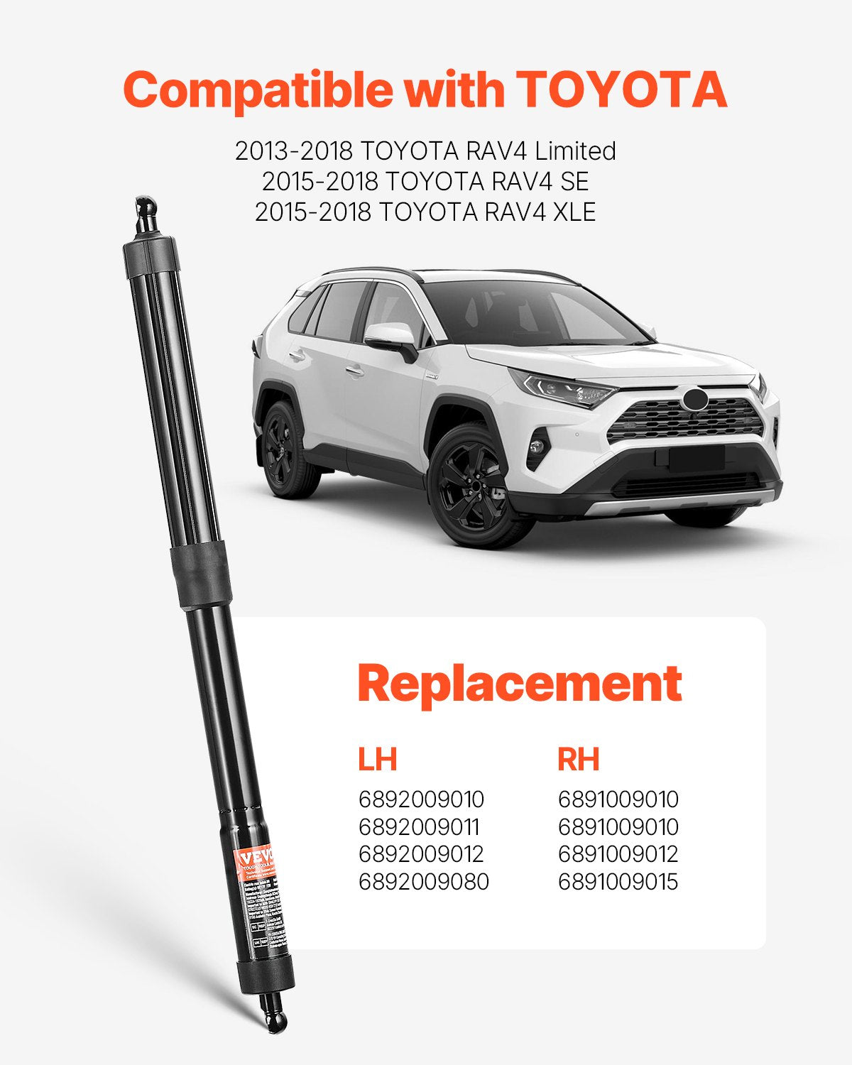 VEVOR 2PCS Rear Liftgate Power Struts Compatible with 2013-2018 TOYOTA RAV4