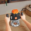 VEVOR Plunge Router, 3-1/4 HP, 120V, 12000-23000 RPM Variable Speed, Electronic Plunge Base Router, Plunge Woodworking Router Kit with Carry Case, Parallel Guide, Straight Guide, 1/4