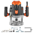 VEVOR Plunge Router, 3-1/4 HP, 120V, 12000-23000 RPM Variable Speed, Electronic Plunge Base Router, Plunge Woodworking Router Kit with Carry Case, Parallel Guide, Straight Guide, 1/4