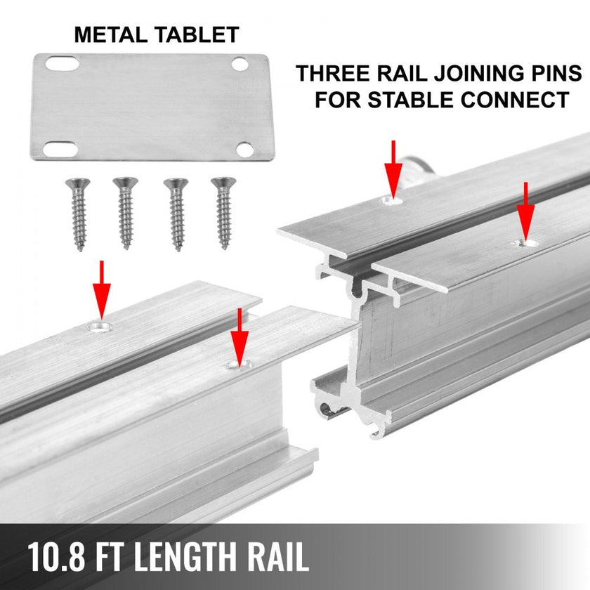 VEVOR Adjustable Indoor Grow Light Mover, 10.8 ft Light Rail Mover Kit 10 r/min, Mover Motor w on/off Button, Three Moving Rails, 0-120 Second Adjustable Time Delay, for Hydroponic Lighting System