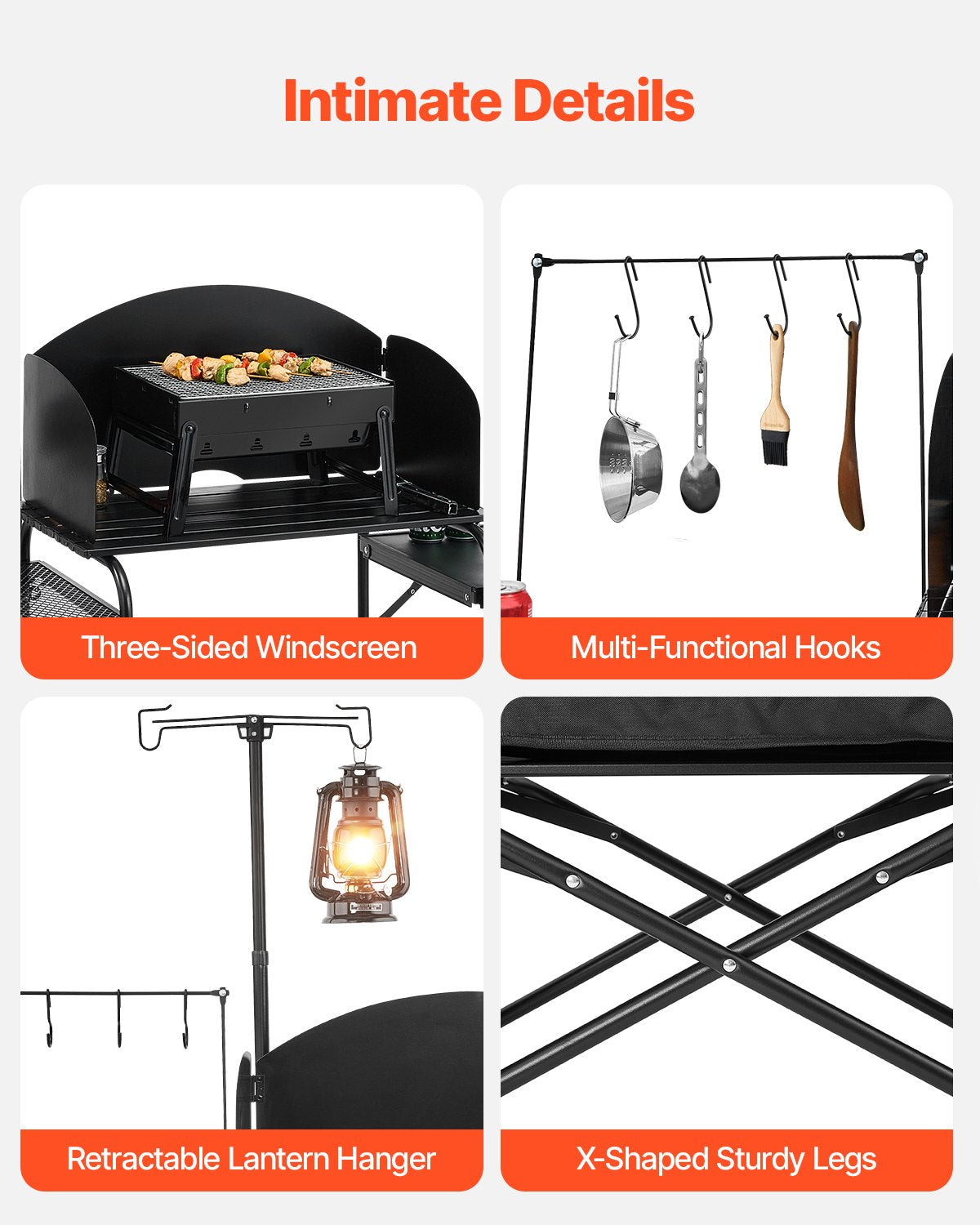 VEVOR Camping Kitchen Table Portable Outdoor Cook Station Storage Aluminum