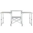 VEVOR Camping Kitchen Table, Folding Outdoor Cooking Table with Storage Carrying Bag, Aluminum Cook Station 3 Cupboard & Detachable Windscreen, Quick Set-up for Picnics, BBQ, RV Traveling, Brown