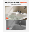 Roman Tub Faucet Waterfall Bathtub Faucet Set – Matte Black, 3-Hole Deck Mount, Dual Handle, Drip-Free Stainless Steel Design