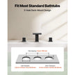 Roman Tub Faucet Waterfall Bathtub Faucet Set – Matte Black, 3-Hole Deck Mount, Dual Handle, Drip-Free Stainless Steel Design
