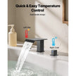 Roman Tub Faucet Waterfall Bathtub Faucet Set – Matte Black, 3-Hole Deck Mount, Dual Handle, Drip-Free Stainless Steel Design