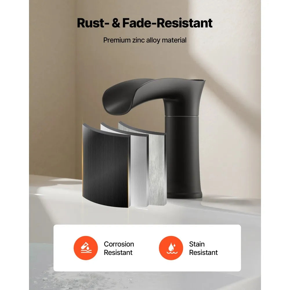 Roman Tub Faucet – 3-Hole Waterfall Bathtub Faucet with Dual Handles