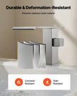 VEVOR Roman Tub Faucet, 3 Hole Waterfall Bathtub Faucet, Roman Bathtub Faucets Set with Shower Head & 1 Handle, Deck Mount Bath Tub Faucets Set for Adult Bathing, Brushed Stainless Steel, Drip-Free