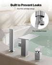 VEVOR Roman Tub Faucet, 3 Hole Waterfall Bathtub Faucet, Roman Bathtub Faucets Set with Shower Head & 1 Handle, Deck Mount Bath Tub Faucets Set for Adult Bathing, Brushed Stainless Steel, Drip-Free