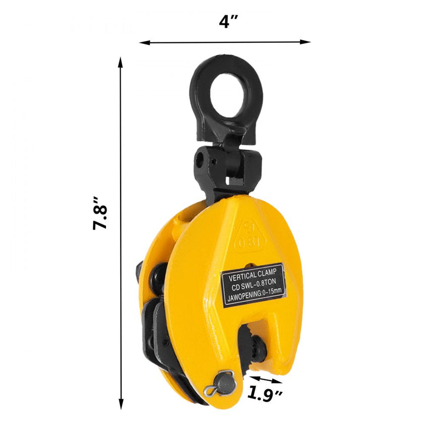 Lifting Clamp Vertical Plate Clamp 1760Lbs/0.8T Industrial Steel Plate Clamp