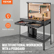 VEVOR Workbench A3 Steel Work Bench For Garage max. 1500W Heavy Duty Workbench 220lbs Weight Capacity 0.47