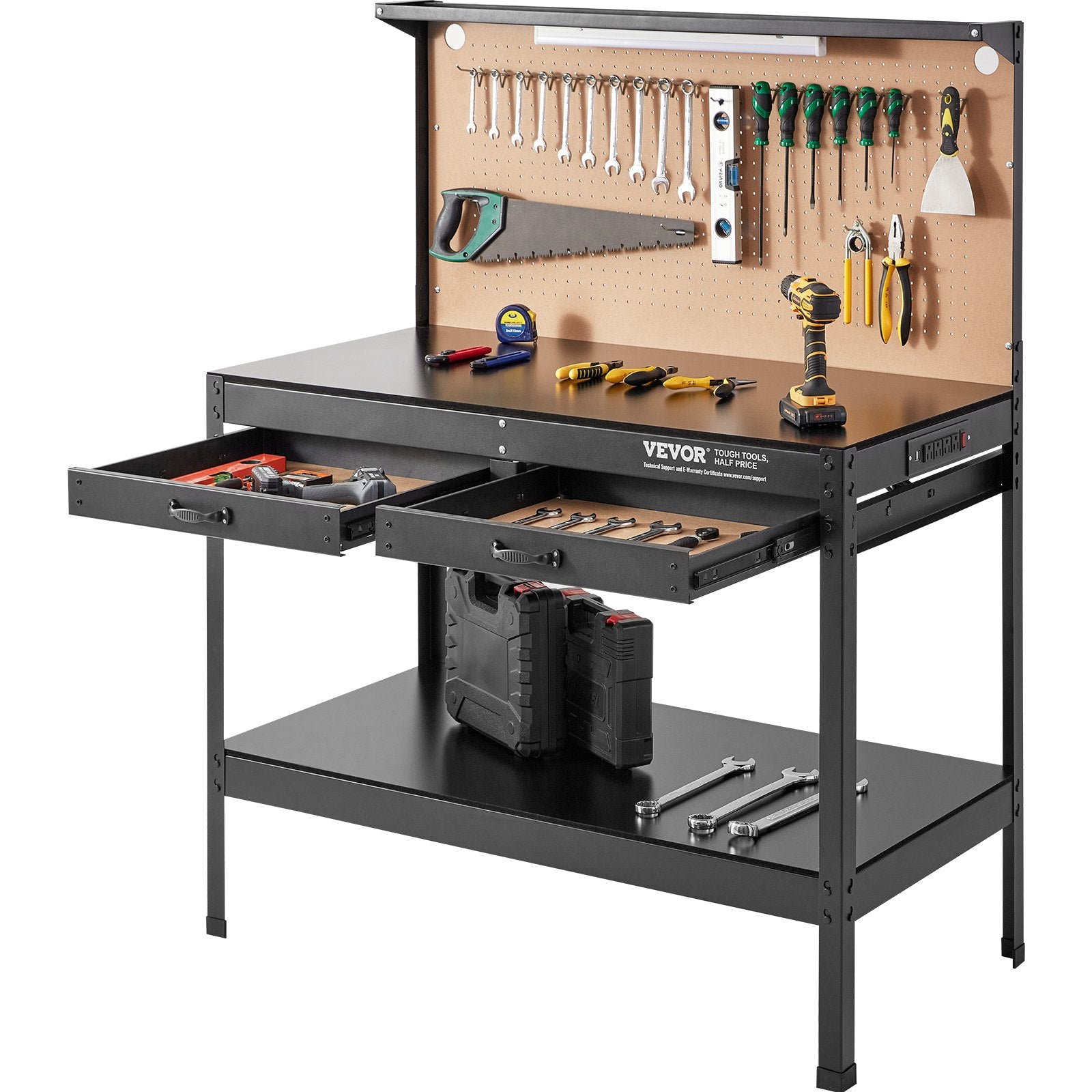 VEVOR Workbench A3 Steel Work Bench For Garage max. 1500W Heavy Duty Workbench 220lbs Weight Capacity 0.47