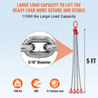 VEVOR Chain Sling, 11000 lbs Weight Capacity, 5/16'' x 5' G80 Lifting Chain with Grab Hooks, DOT Certified, Blackening Coating Manganese Steel & Adjustable Length, for Dock Factory Construction Site