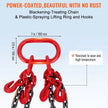VEVOR Chain Sling, 11000 lbs Weight Capacity, 5/16'' x 5' G80 Lifting Chain with Grab Hooks, DOT Certified, Blackening Coating Manganese Steel & Adjustable Length, for Dock Factory Construction Site