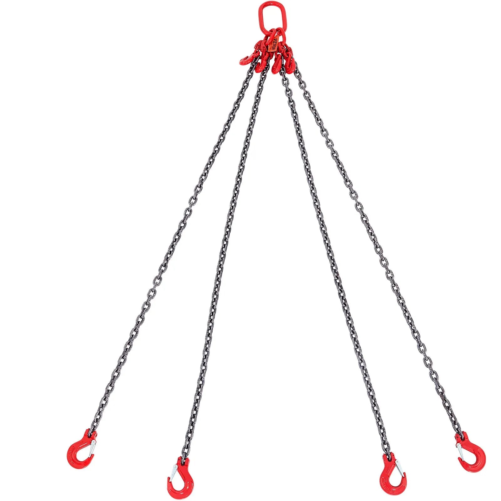 VEVOR Chain Sling, 11000 lbs Weight Capacity, 5/16'' x 5' G80 Lifting Chain with Grab Hooks, DOT Certified, Blackening Coating Manganese Steel & Adjustable Length, for Dock Factory Construction Site