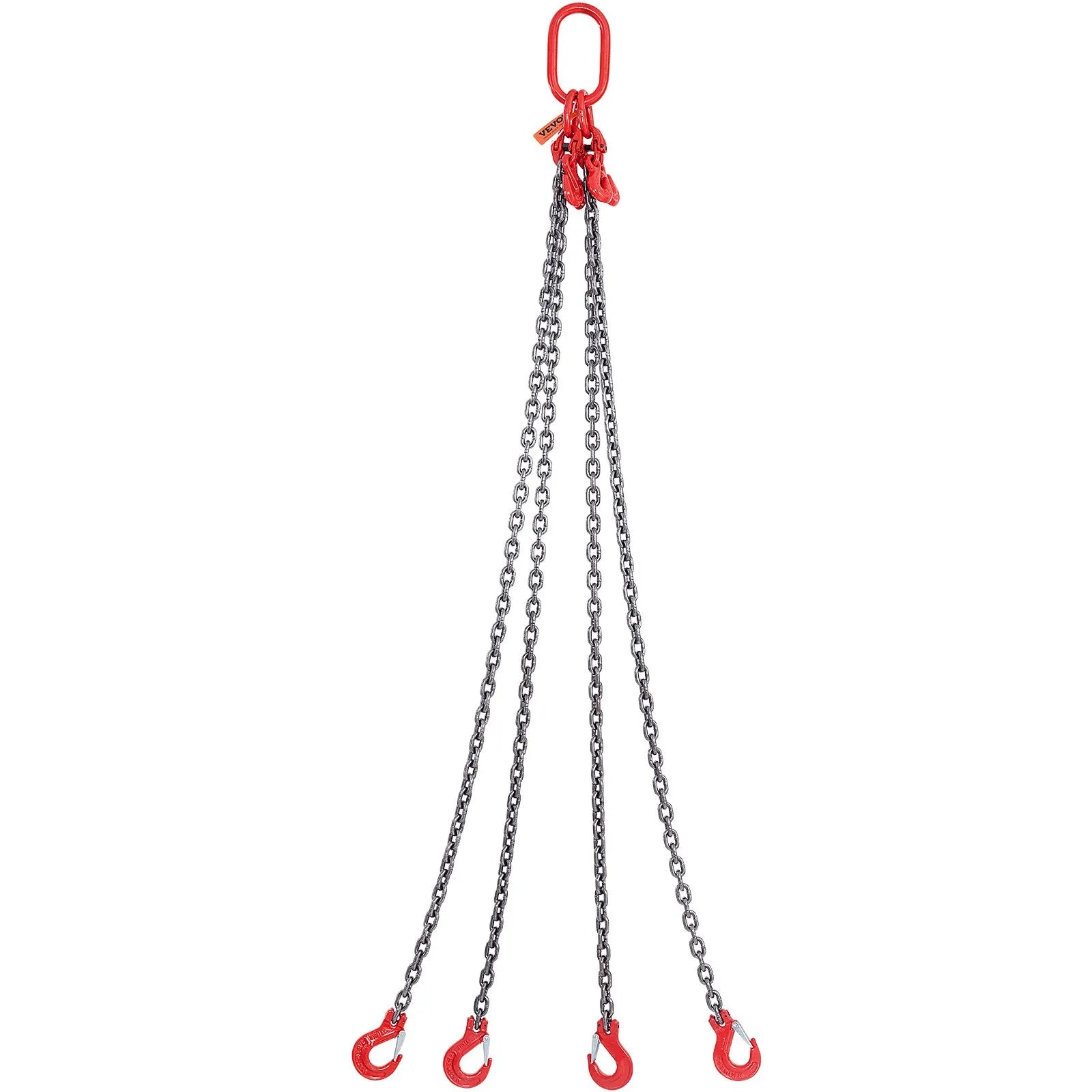 VEVOR Chain Sling, 11000 lbs Weight Capacity, 5/16'' x 5' G80 Lifting Chain with Grab Hooks, DOT Certified, Blackening Coating Manganese Steel & Adjustable Length, for Dock Factory Construction Site