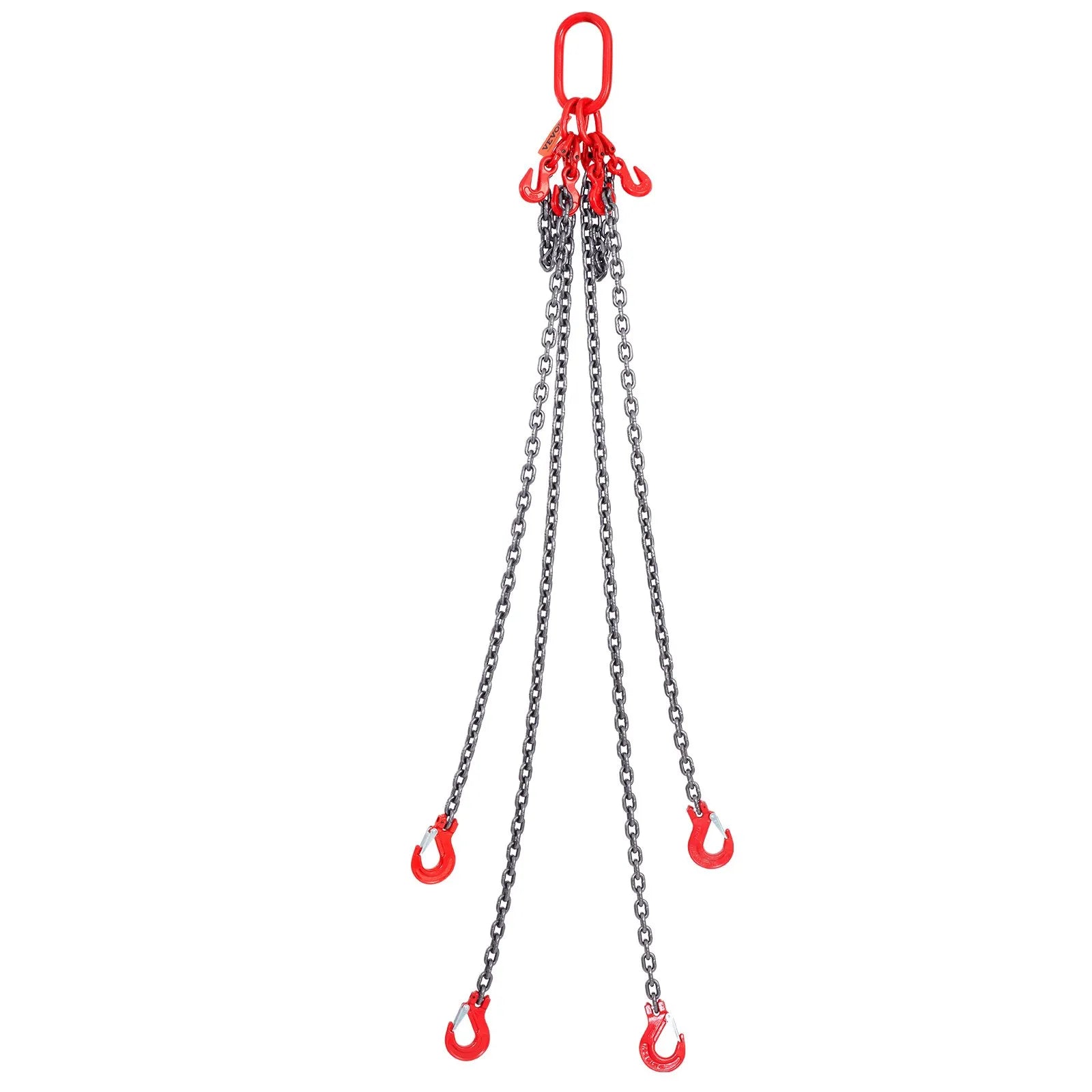 VEVOR Chain Sling, 11000 lbs Weight Capacity, 5/16'' x 5' G80 Lifting Chain with Grab Hooks, DOT Certified, Blackening Coating Manganese Steel & Adjustable Length, for Dock Factory Construction Site