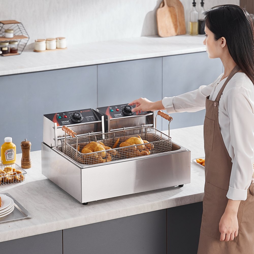 VEVOR Commercial Electric Deep Fryer Countertop Deep Fryer 3000W 18Qt / 17L