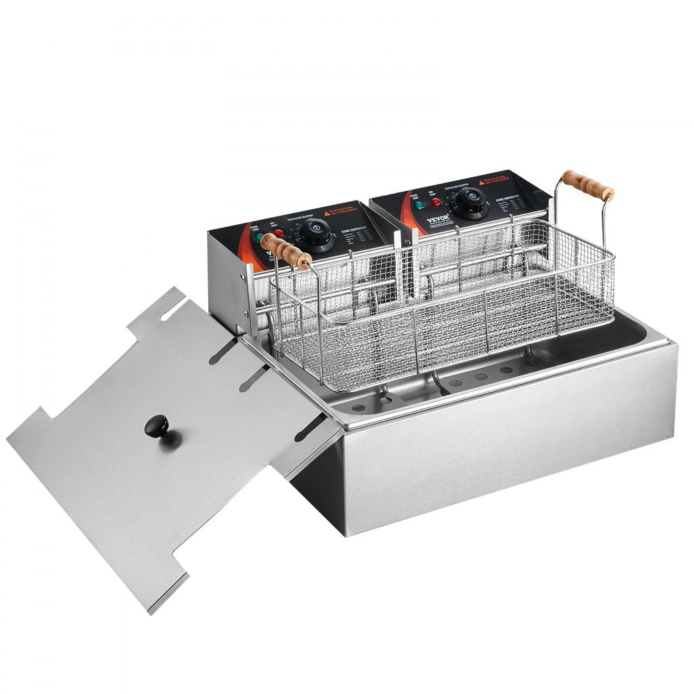 VEVOR Commercial Electric Deep Fryer Countertop Deep Fryer 3000W 18Qt / 17L