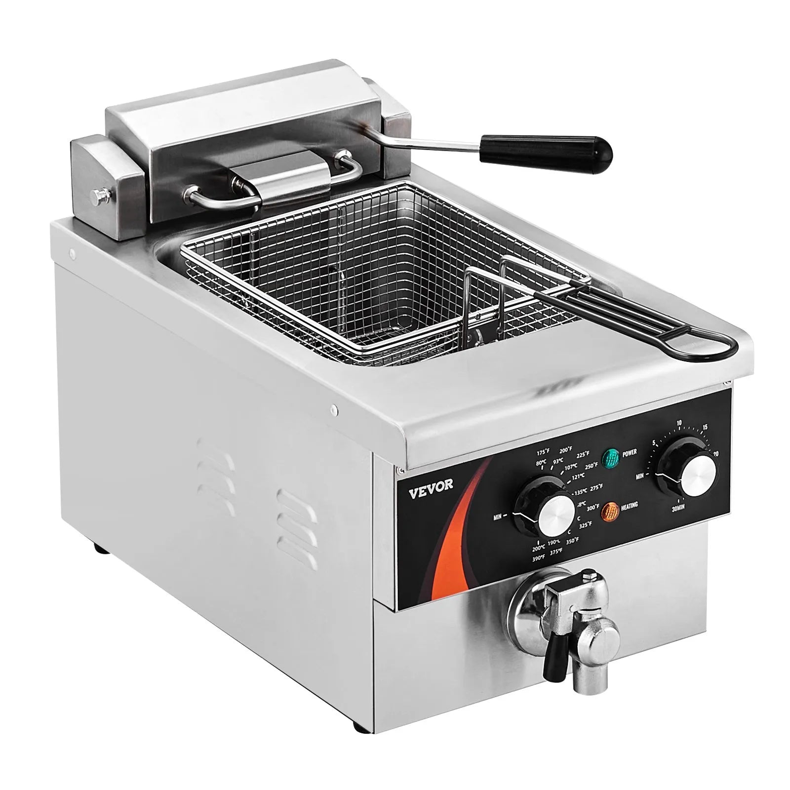 VEVOR Commercial Electric Deep Fryer Countertop Deep Fryer 1750W 9Qt /8.5 L