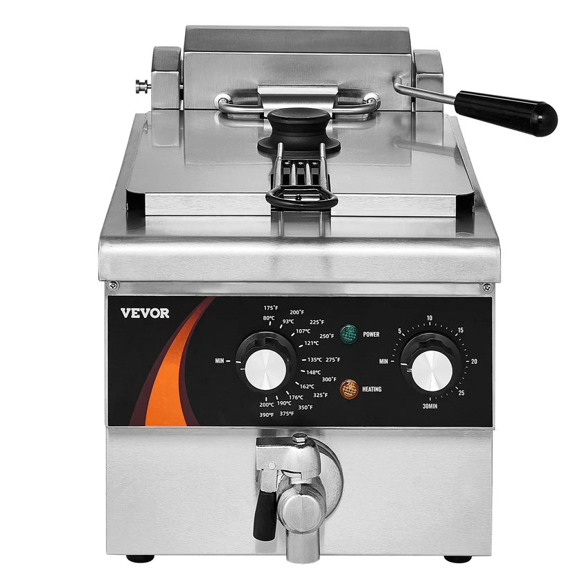 VEVOR Commercial Electric Deep Fryer Countertop Deep Fryer 1750W 9Qt /8.5 L