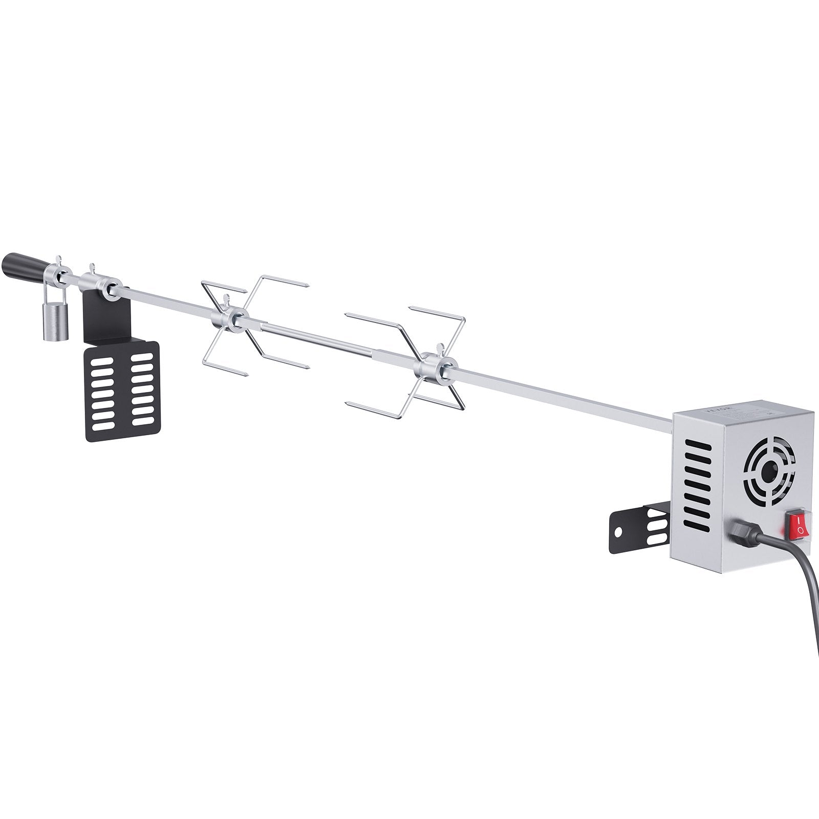 VEVOR Universal Grill Rotisserie Kit for Grills, Electric BBQ Grill with 110V 9W Motor, Stainless Steel Automatic Grilling Kit, Heavy Duty 32
