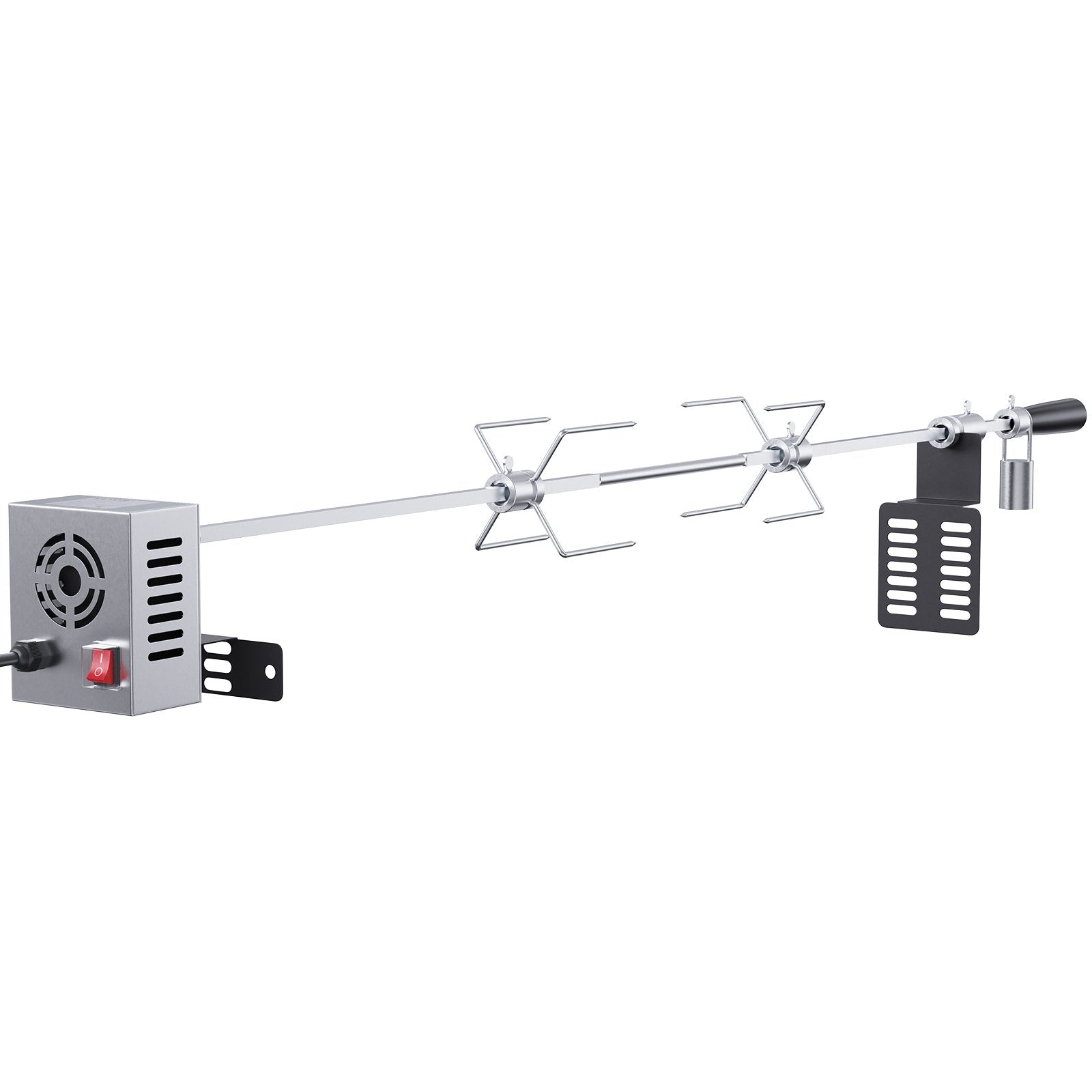 VEVOR Universal Grill Rotisserie Kit for Grills, Electric BBQ Grill with 110V 9W Motor, Stainless Steel Automatic Grilling Kit, Heavy Duty 32