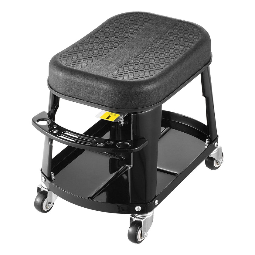 VEVOR Mechanic Stool Rolling Workshop Seat 300 lbs Load with Wheels & Tool Tray