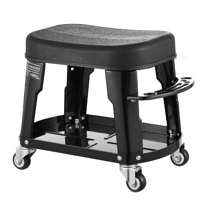 VEVOR Mechanic Stool Rolling Workshop Seat 300 lbs Load with Wheels & Tool Tray