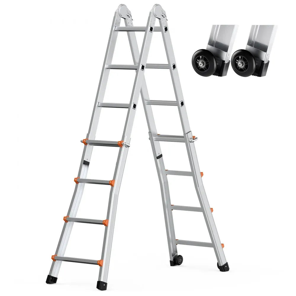 VEVOR Telescoping Ladder A Frame 15 FT Extension Multi-Function for Homework